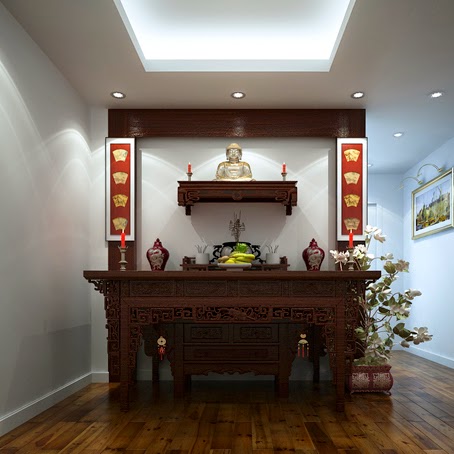Đặt tủ thờ gỗ đúng phong thủy để giúp gia chủ tiền tài phát đạt