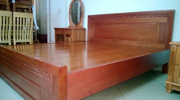 Giường ngủ gỗ xoan đào tiện nghi, thiết kế đa dạng