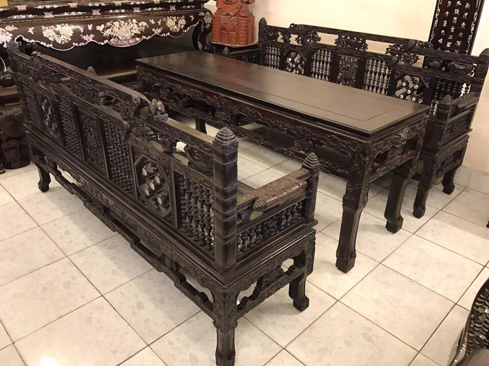 Bộ trường kỷ gỗ gụ đẹp, sang trọng